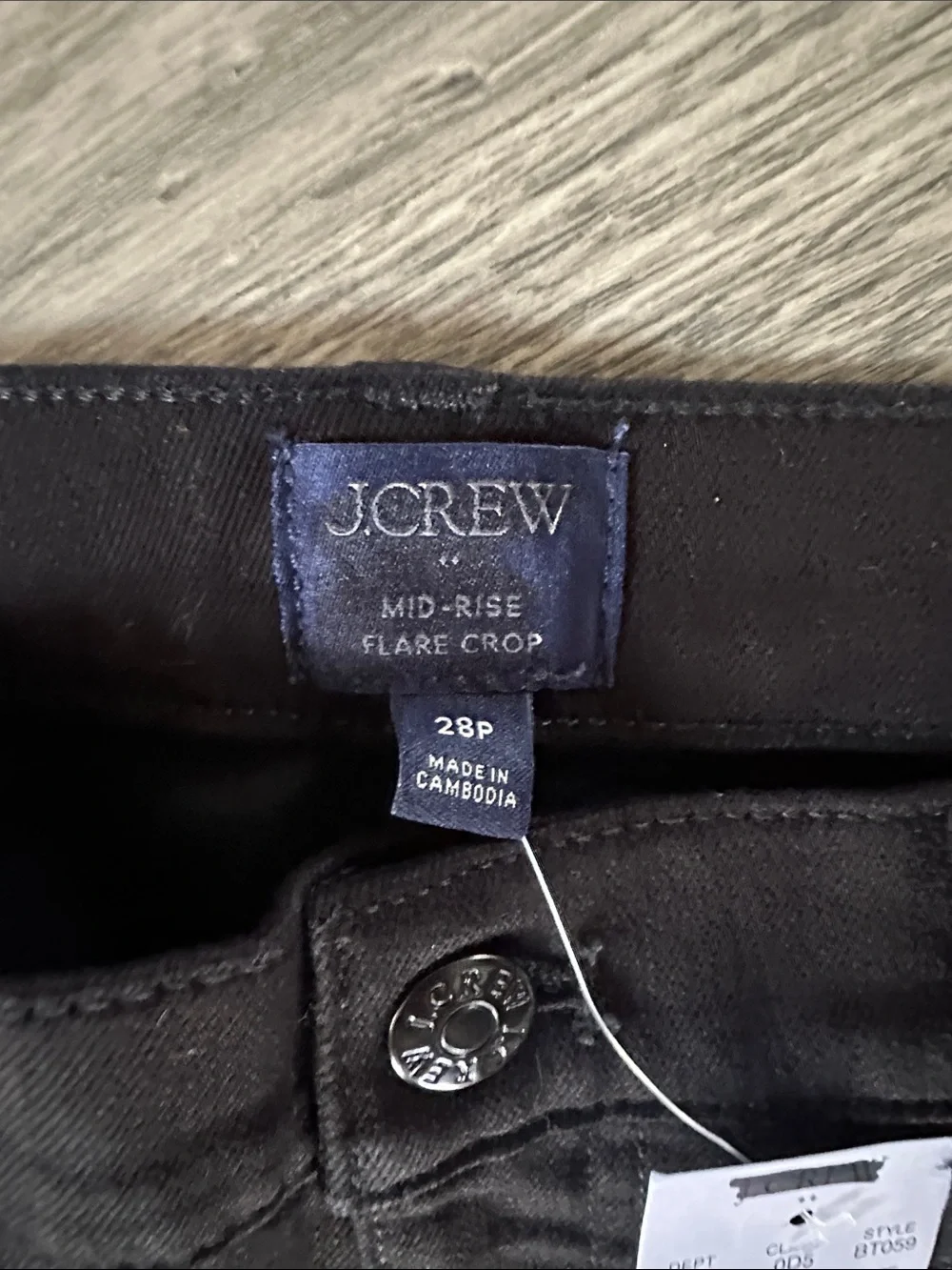 J Crew NWT mid-rise‎ flare crop all day stretch black womens  size 28P